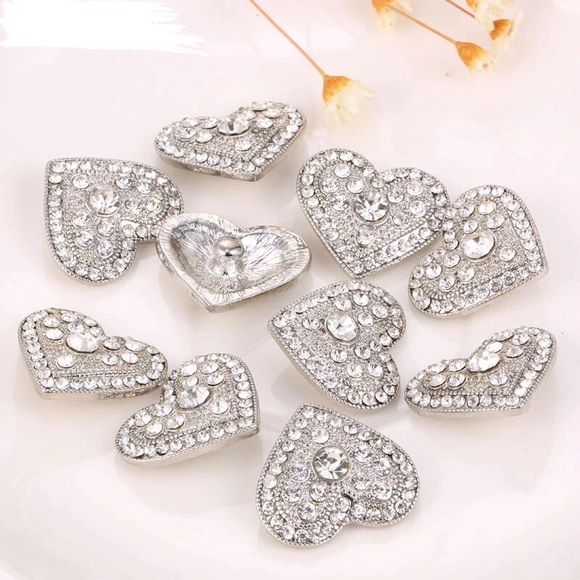 Snap! Button white rhinestone heart - Picture 7 of 7